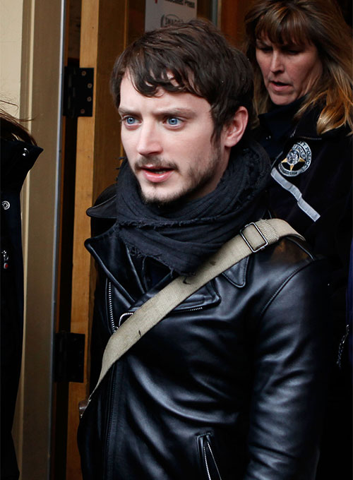 Elijah Wood Black Leather Jacket – celebrity inspiration look