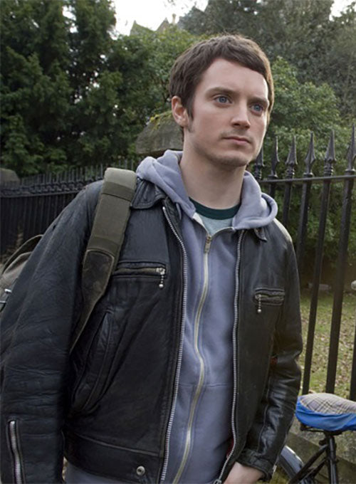 Elijah Wood The Oxford Murders Black Leather Jacket – Elijah Wood celebrity photo in The Oxford Murders