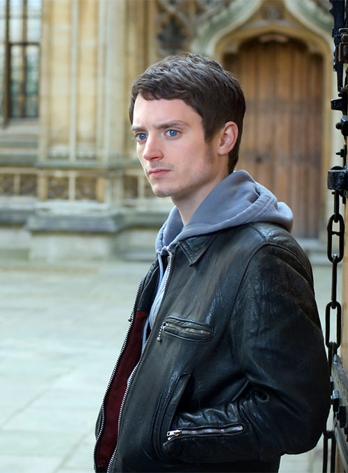 Elijah Wood The Oxford Murders Black Leather Jacket – Elijah Wood wearing the look, photo 2