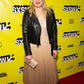 Elisabeth Moss Black Leather Jacket – front view