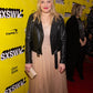 Elisabeth Moss Black Leather Jacket – close-up and worn views