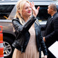 Elisabeth Moss Black Leather Jacket – close-up and worn views
