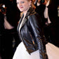 Elisabeth Moss 2017 Cannes Film Festival Black Leather Jacket – close-up and worn views