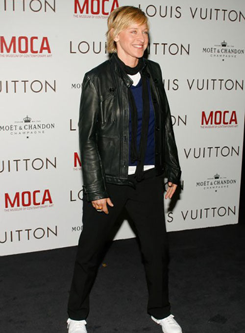 Ellen Degeneres Black Leather Jacket – alternate view