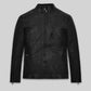 Elon Musk SNL Promo Black Leather Jacket – front view