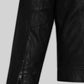 Elon Musk SNL Promo Black Leather Jacket – close-up detail of hardware and pockets
