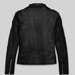 Elsa Pataky Black Biker Leather Jacket – back view