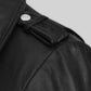 Elsa Pataky Black Biker Leather Jacket – close-up and worn views