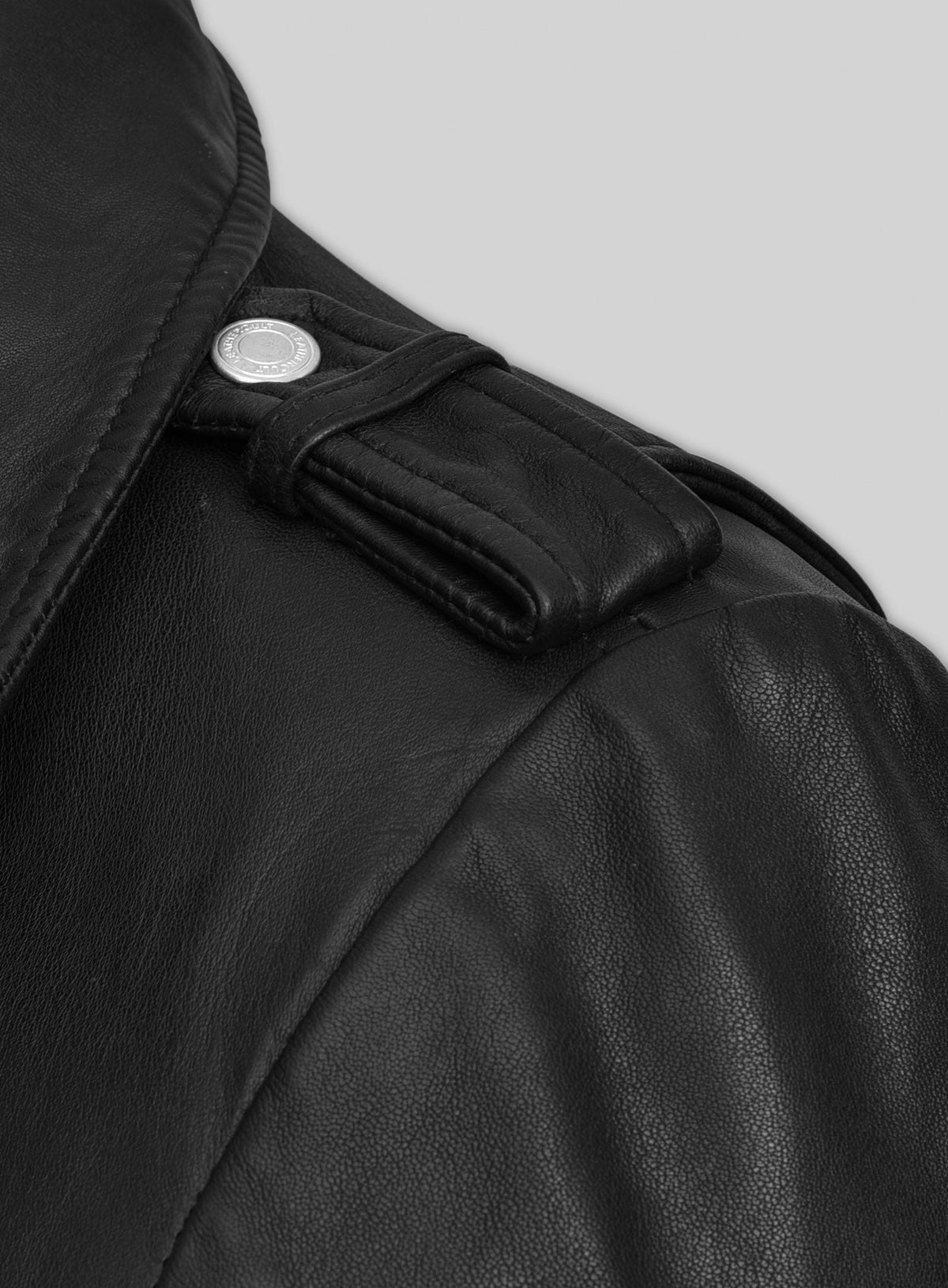 Elsa Pataky Black Biker Leather Jacket – close-up and worn views
