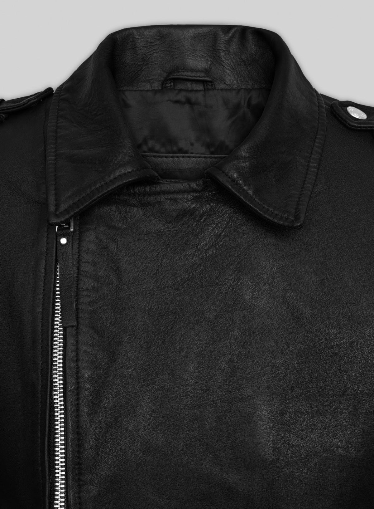 Elsa Pataky Black Biker Leather Jacket – close-up and worn views