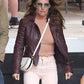 Elsa Pataky Sydney Black Leather Jacket – front view