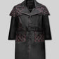 Elvis Presley Red Leather Long Coat – front view