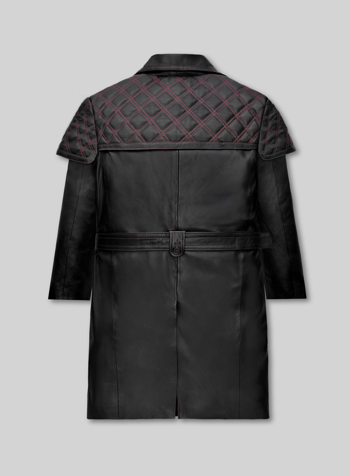 Elvis Presley Red Leather Long Coat – back view