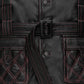 Elvis Presley Red Leather Long Coat – close-up and worn views
