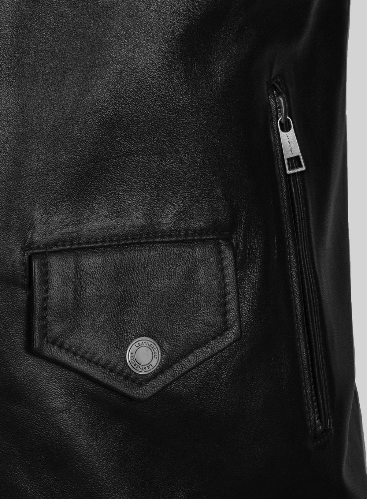 Elvis Presley Roustabout Black Biker Jacket – close-up and worn views