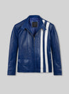 Elvis Presley Speedway Blue Leather Jacket – front view