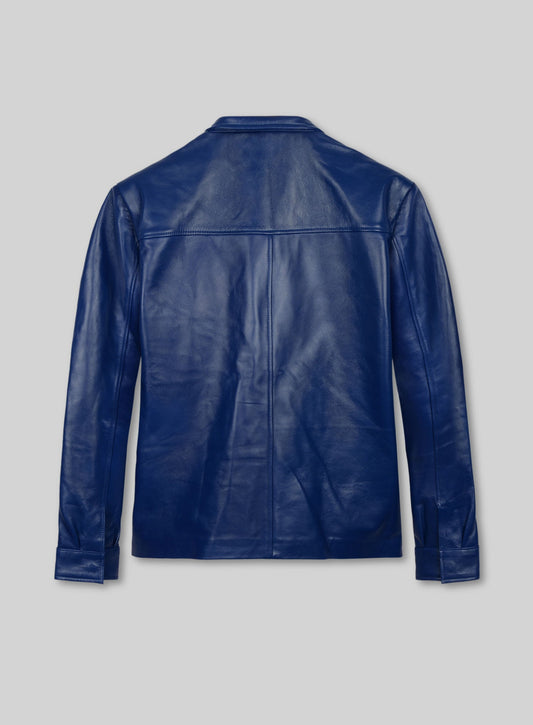Elvis Presley Speedway Blue Leather Jacket – back view