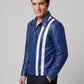 Elvis Presley Speedway Blue Leather Jacket – close-up and worn views