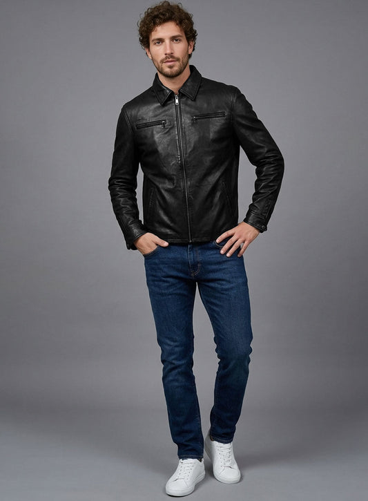 Eminem MTV Video Music Awards Black Leather Jacket – alternate view