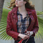 Emma Stone La La Land Black Leather Jacket – front view