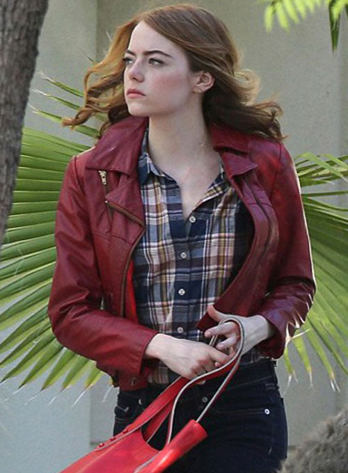 Emma Stone La La Land Black Leather Jacket – front view