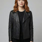 Emma Stone Black Biker Leather Jacket – alternate view