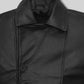 Emma Stone Black Biker Leather Jacket – close-up and worn views