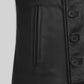 Emma Stone Black Biker Leather Jacket – close-up and worn views
