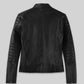 Emma Stone Zombieland: Double Tap Black Leather Jacket – back view