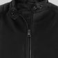 Emma Stone Zombieland: Double Tap Black Leather Jacket – close-up and worn views