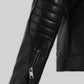 Emma Stone Zombieland: Double Tap Black Leather Jacket – close-up and worn views
