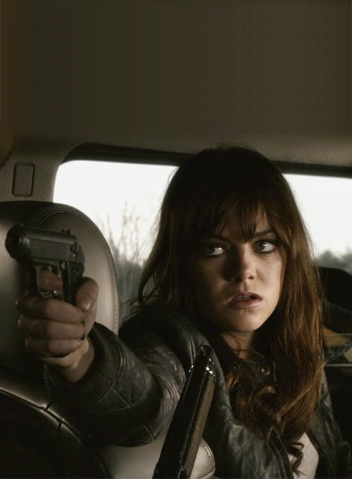Emma Stone Zombieland Black Leather Jacket – alternate view