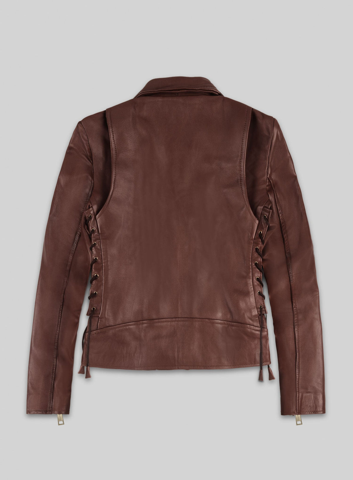 Emma Watson Tan Brown Leather Jacket – full product view