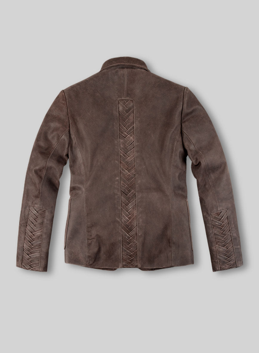 Eva Mendes Ghost Rider Black Leather Blazer – back view