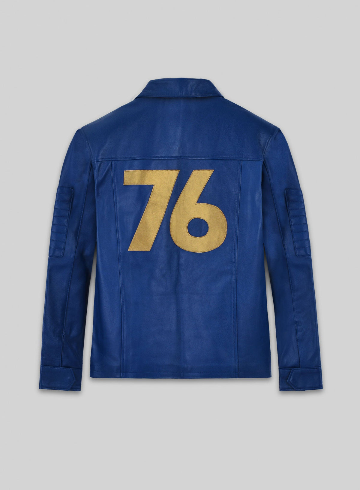 Fallout 76 Vault Blue Leather Jacket – back view