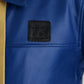 Fallout 76 Vault Blue Leather Jacket – close-up detail of leather and stitching