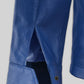 Fallout 76 Vault Blue Leather Jacket – close-up detail of hardware and pockets
