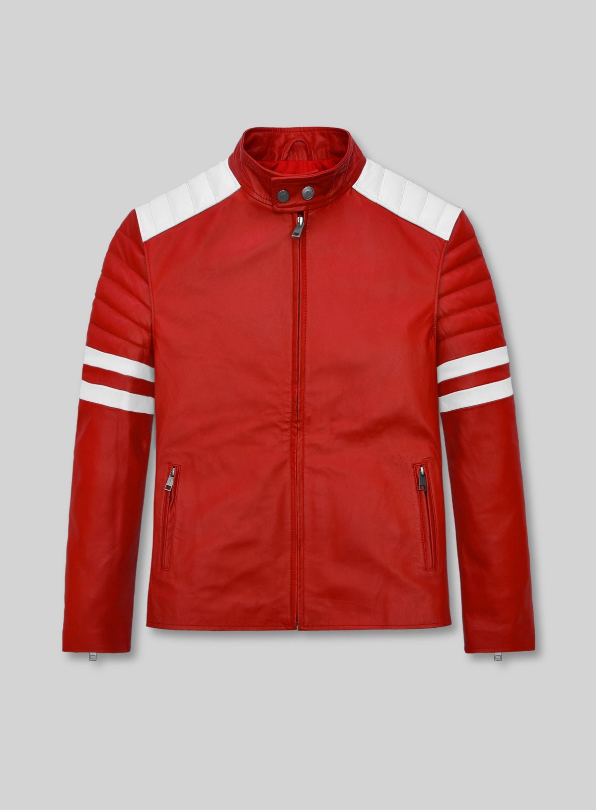 Fight Club White Leather Jacket – front view