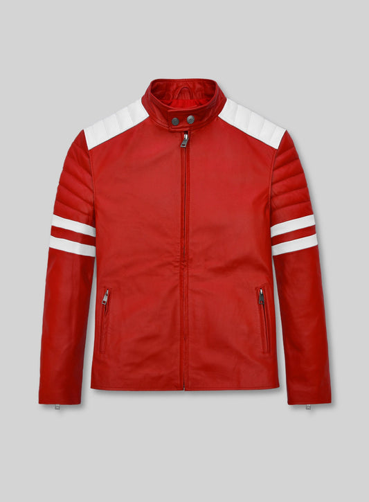 Fight Club White Leather Jacket – front view