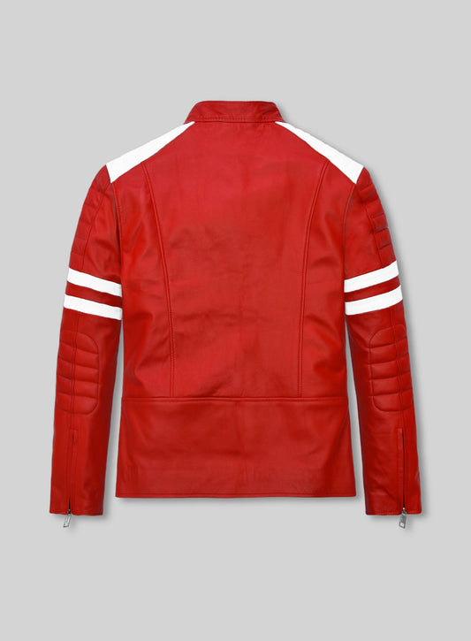 Fight Club White Leather Jacket – back view