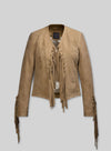 Francia Rasia How I Met Your Father Black Suede Jacket – front view