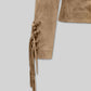 Francia Rasia How I Met Your Father Black Suede Jacket – close-up and worn views
