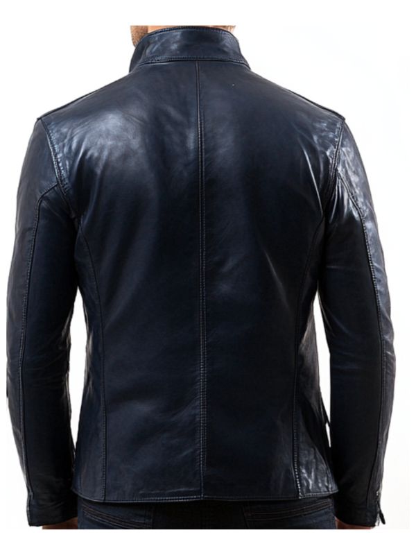 Frankie Blue Leather Jacket – Men Leather Jacket Blue