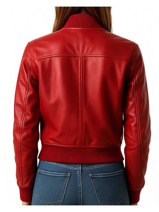 Freya Leather Red Jacket – Women’s Leather Jacket (Red)