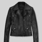 Gal Gadot Fast and Furious 6 Black Leather Jacket – front view