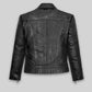 Gal Gadot Black Leather Jacket – back view