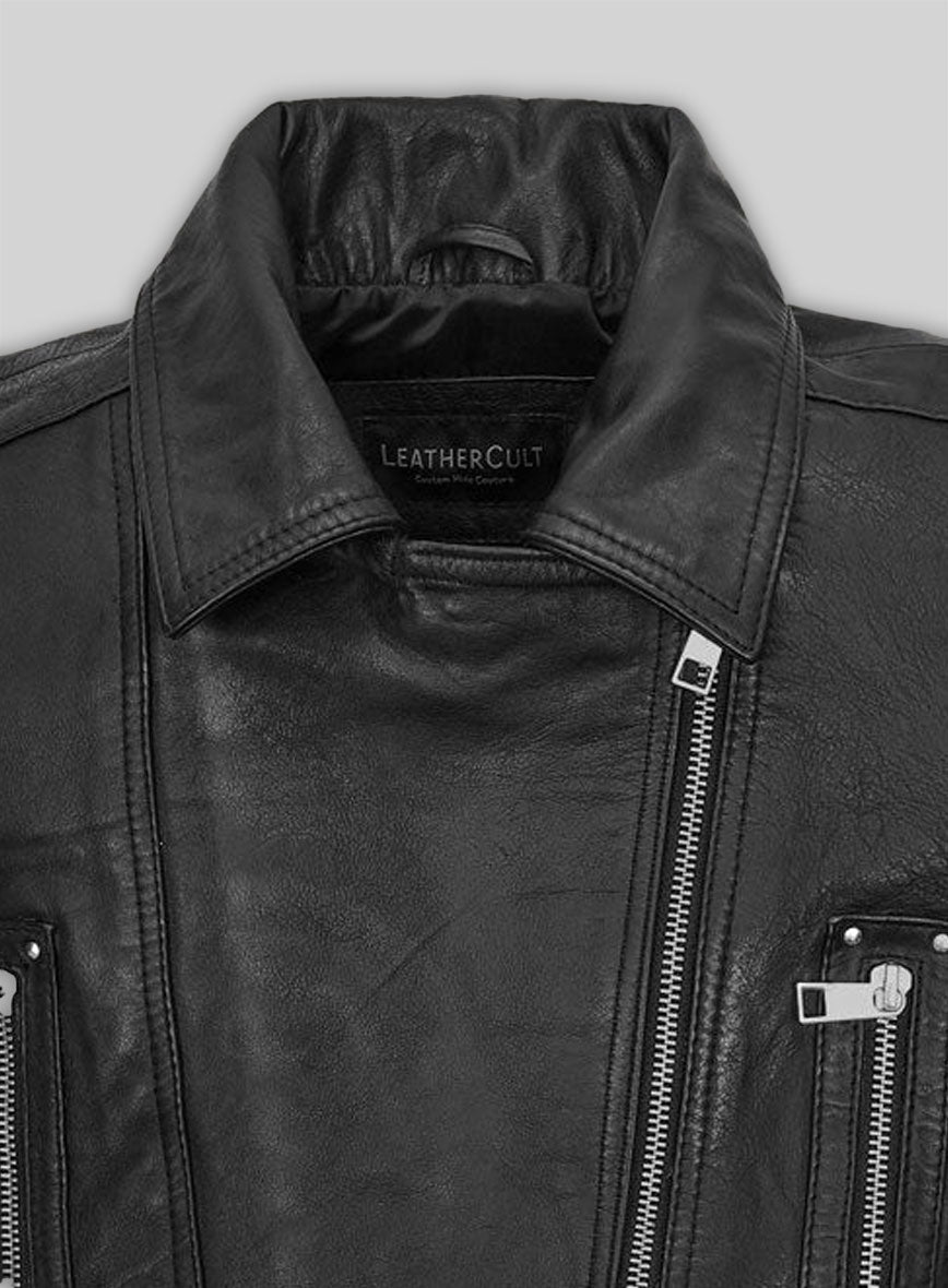 Gal Gadot Black Leather Jacket – close-up and worn views