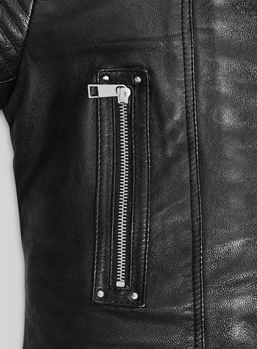 Gal Gadot Black Leather Jacket – close-up and worn views