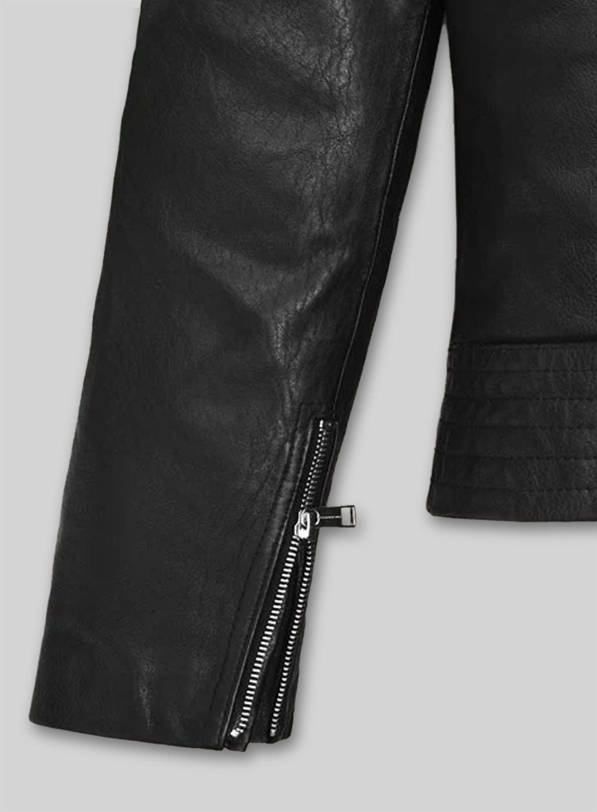 Gal Gadot Black Leather Jacket – close-up and worn views