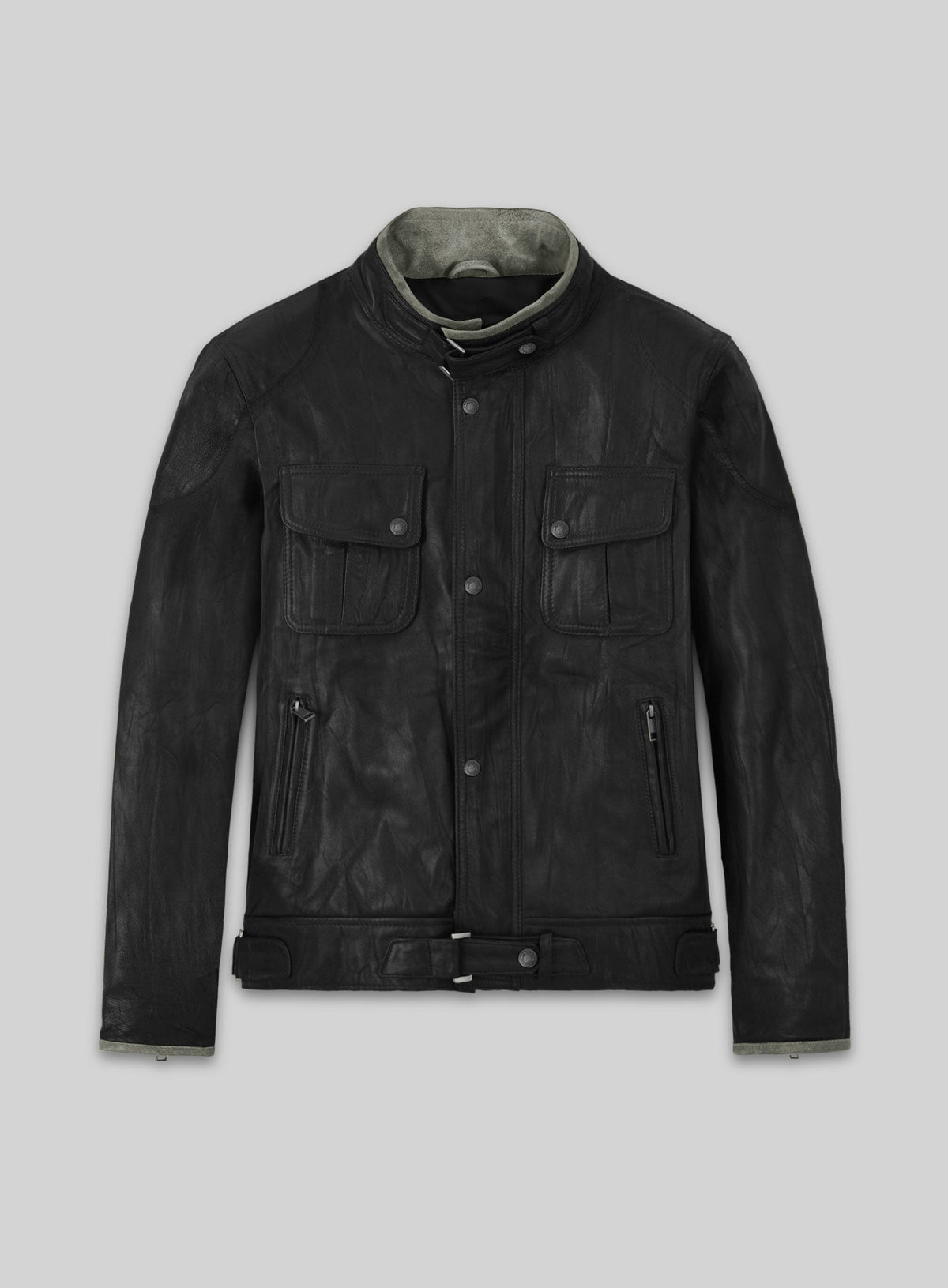 Gerard Butler Olympus has fallen premiere Black Leather Jacket – front view